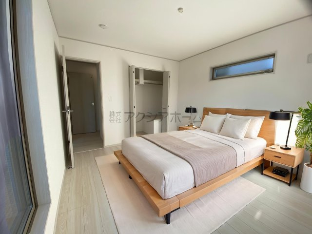 所沢市山口・全3棟　新築未入居一戸建て　2号棟の寝室|2F洋室7.0帖(家具はCG画像での表示になります。)