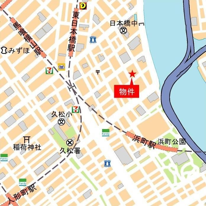 アジュールテラス日本橋浜町の地図