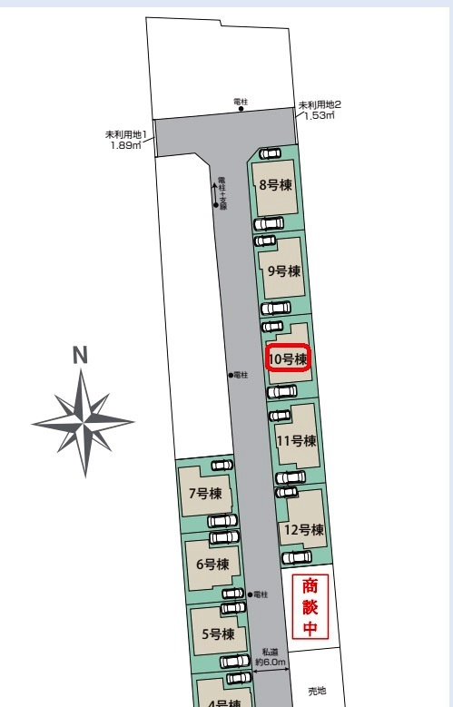 東村山市青葉町1丁目・全18棟　新築一戸建　10号棟の区画図|【全18棟・10号棟】整形地・土地面積113.00平米（約34.18坪）