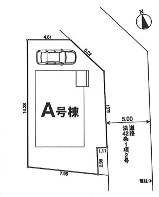 【区画図】 | 武蔵村山市伊奈平6丁目・全1棟　新築未入居一戸建 | 駐車1台可能です。