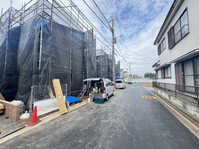 所沢市東所沢和田3丁目・全11棟　新築一戸建　9号棟の前面道路含む現地写真|前面道路　2025年10月7日撮影
