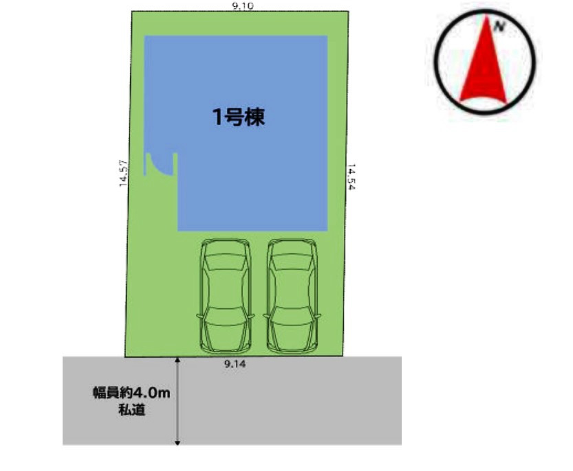 東村山市野口町3丁目・全1棟　新築一戸建　～LDK17帖～の区画図|整形地・土地132.76平米（約40.15坪）