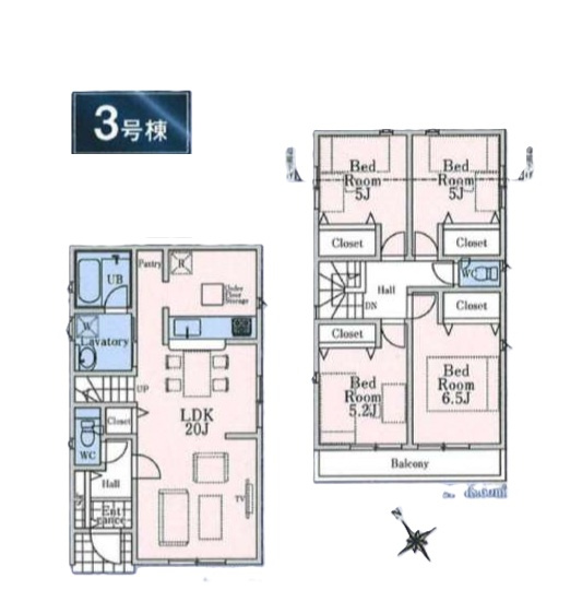武蔵村山市残堀5丁目・全13棟　新築一戸建　3号棟