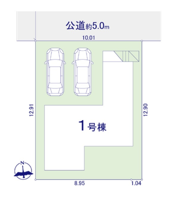 西東京市北町2丁目・全1棟　新築一戸建　～LDK18帖～の区画図|整形地・土地面積129.17平米（約39.07坪）