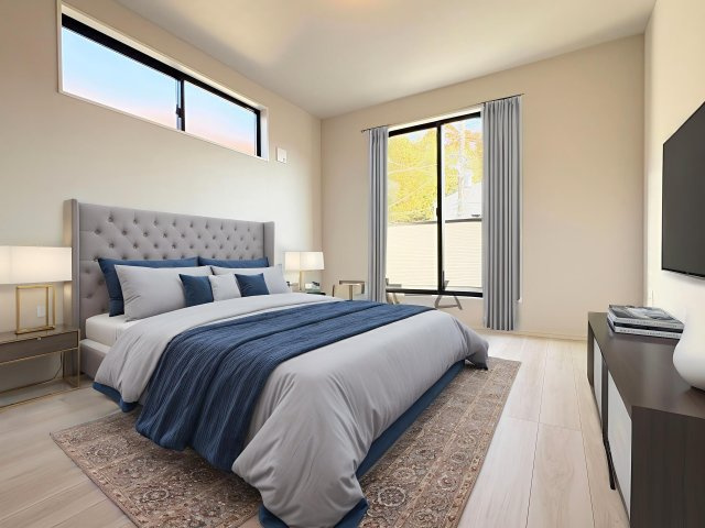 所沢市北原町・全1棟　新築一戸建　～LDK18.6帖～の寝室|洋室　7.2帖（家具はCG画像での表示になります）