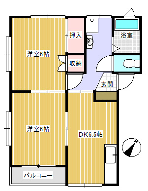 シャトーいしやま　Ｂの間取り