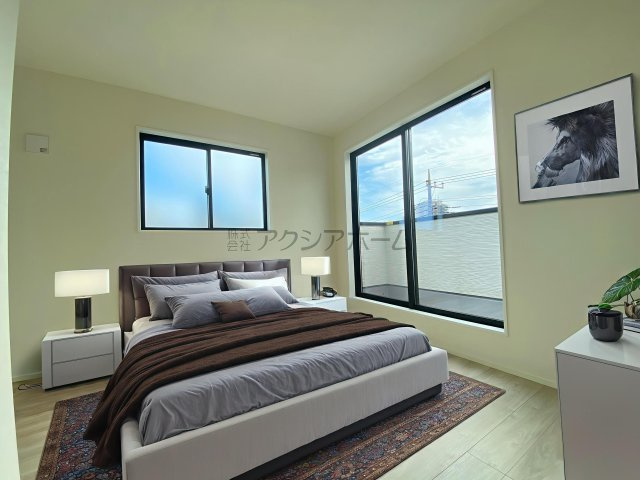 所沢市緑町4丁目・全3棟　新築一戸建　2号棟　～3階建～の寝室|3F洋室5.7帖（家具はCG画像での表示になります）