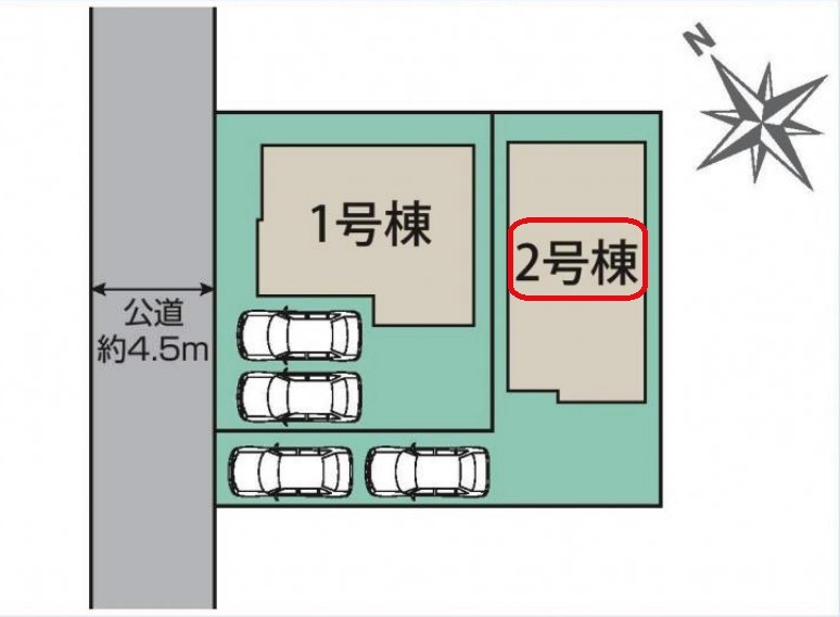 東久留米市中央町4丁目・全2棟　新築一戸建　2号棟の区画図|土地面積115.30平米（約35.03坪）