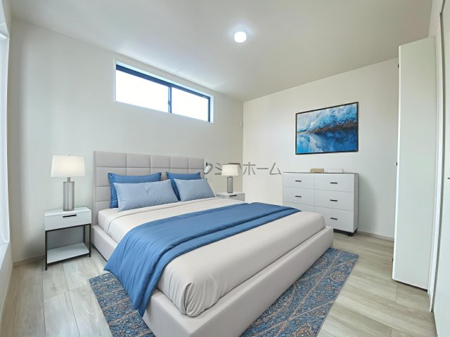 所沢市中新井5丁目・全2棟　新築一戸建　2号棟の寝室|洋室7.3帖（家具はCG画像での表示になります）