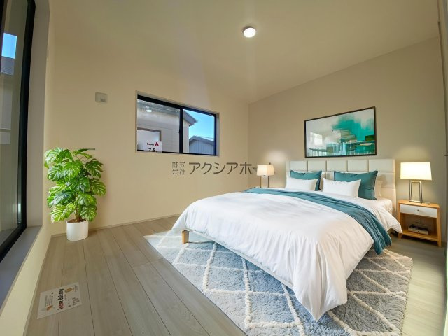 所沢市上新井2丁目・全5棟　新築一戸建　1号棟　～車2台～　の寝室|洋室7.5帖（家具はCG画像での表示になります）