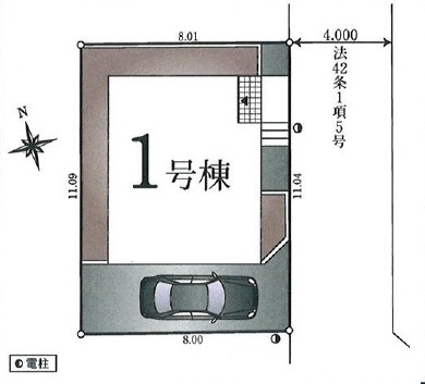 東村山市青葉町3丁目・全1棟　新築一戸建　～多目的室あり～の区画図|駐車1台可能です。