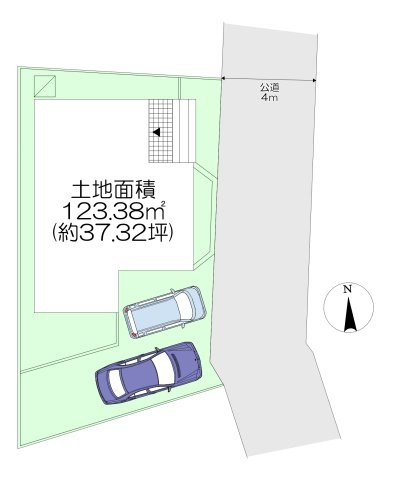 入間市豊岡2丁目　中古一戸建　～2016年築・オール電化～の区画図|カースペースは並列2台分ございます。