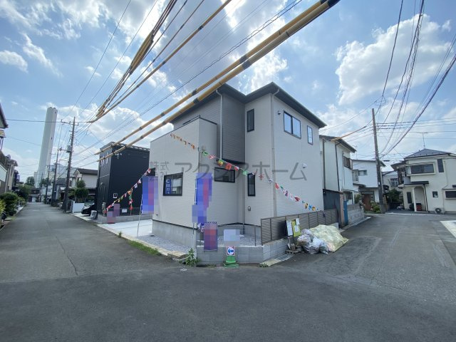 所沢市北秋津・全1棟　新築一戸建　～並列駐車2台可～の前面道路含む現地写真