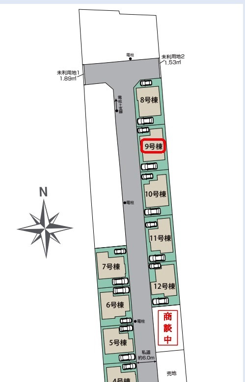 東村山市青葉町1丁目・全18棟　新築一戸建　9号棟の区画図|【全18棟・9号棟】整形地・土地面積113.01平米（約34.18坪）