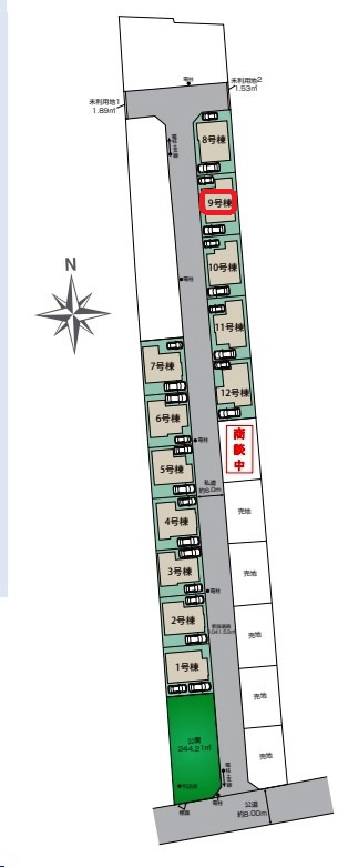 東村山市青葉町1丁目・全18棟　新築一戸建　9号棟の区画図|【全体図】