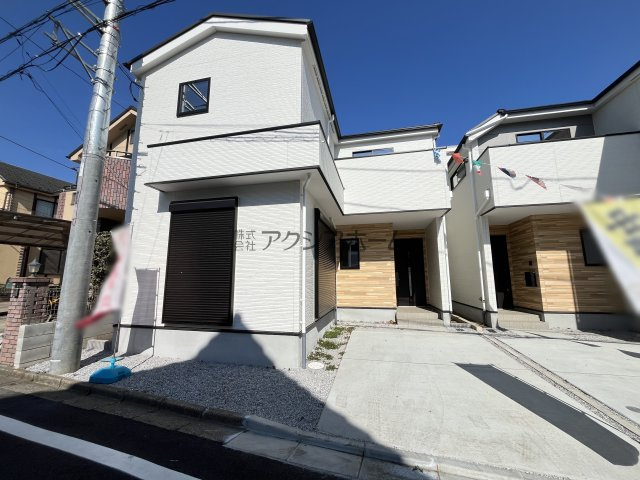 所沢市緑町3丁目・全3棟　新築一戸建　2号棟の外観|建築中写真(2025年9月8日撮影)