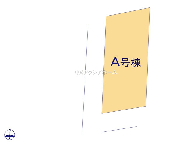 所沢市向陽町・全1棟　新築一戸建　～南西角地～の区画図|駐車1台可、日当たり・通風良好な南西角地です。