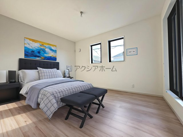 所沢市緑町4丁目・全2棟　新築一戸建　2号棟の寝室|2F洋室7.2帖（家具はCG画像での表示になります）