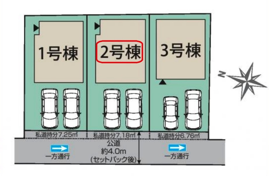 東久留米市八幡町2丁目・全3棟　新築一戸建　2号棟の区画図|【全3棟・2号棟】整形地・土地面積108.60平米（約32.85坪）