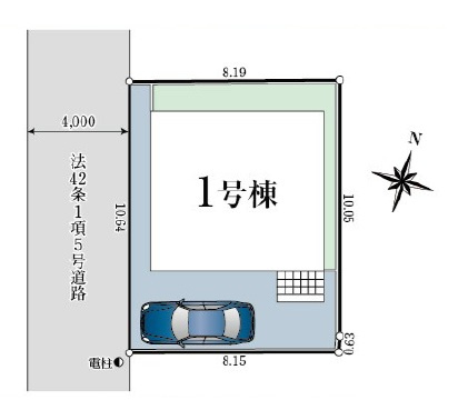 清瀬市中里1丁目・全1棟　新築一戸建　～制震装置搭載～の区画図|駐車1台可能です。