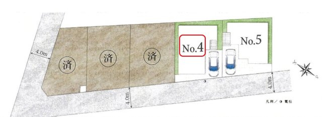 【区画図】 | 所沢市東所沢5丁目・全5棟　新築一戸建　4号棟　 | 【全5棟・4号棟】整形地・土地面積100.01平米（約30.25坪）