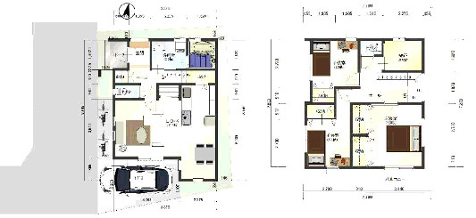 尼崎市三反田町　新築戸建の間取り