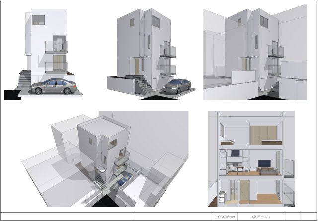 【外観パース】 | 大阪市阿倍野区帝塚山一丁目売土地 | 参考プランの外観図です。