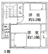 【地図】 | 大阪市阿倍野区帝塚山一丁目売土地 | 参考プランの3階部分です。