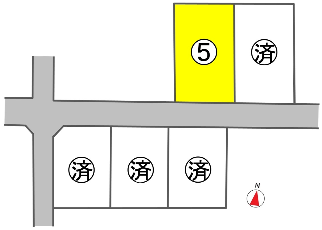 東邦ピュアコート中之条Ⅲ　5号地の区画図|04/07 16:18