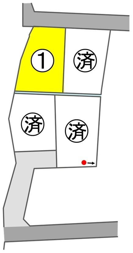 東邦ピュアコート常磐城５丁目　1号地の区画図|07/22 15:12