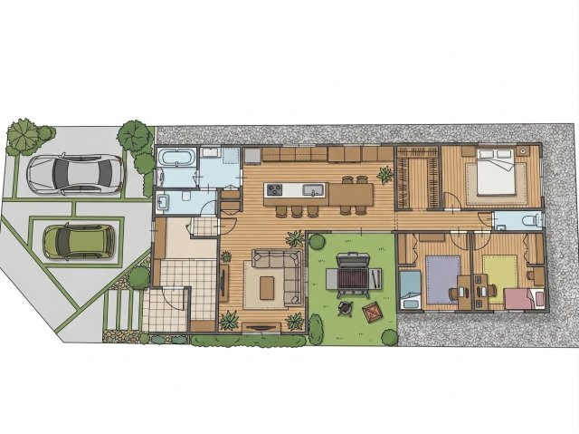 COLORSグリーンヒル綣9丁目限定１区画の参考プラン|～平屋建て参考プラン例～