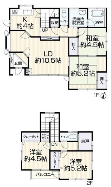 つくば市東光台2丁目　中古戸建の間取り