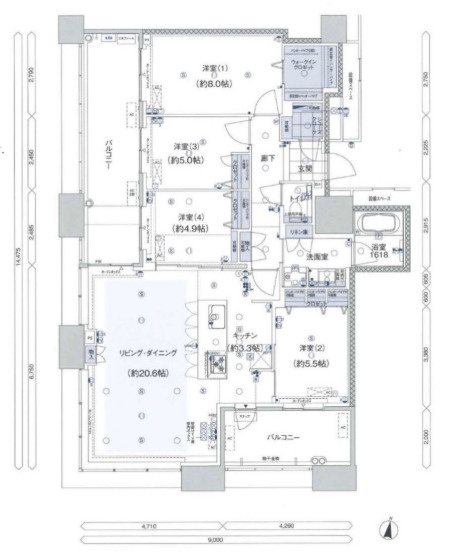 アイランドシティオーシャン＆フォレストタワーレジデンスEASTの間取り