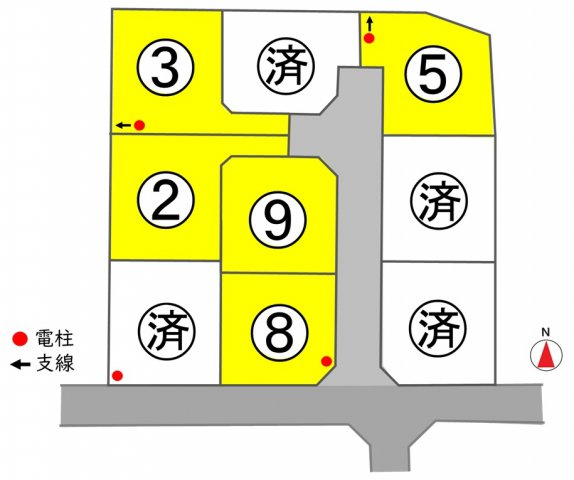 東邦ピュアコート古里Ⅱ　9号地の区画図|03/30 11:27