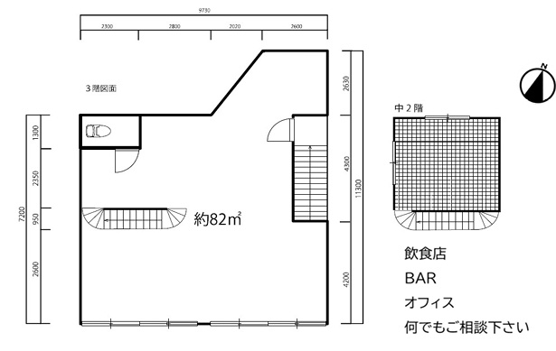 箕面市稲6丁目店舗事務所の間取り