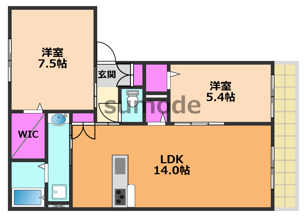 ベレオ城南の間取り