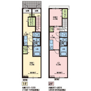 【新築】Porte BonheurⅣ(ポルトボヌールフォー) A棟の間取り