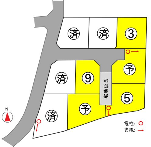 東邦ピュアコート古里Ⅲの区画図