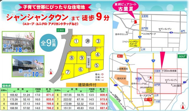 東邦ピュアコート古里Ⅲ　7号地の地図