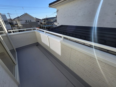 【バルコニー】 | リーブルガーデン．S　深谷上柴町西第５　 | １号棟現地バルコニー（2025年12月16日）撮影