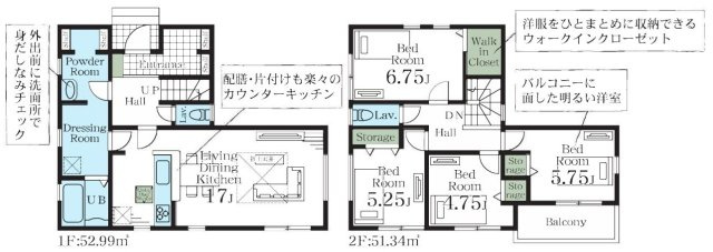 【間取り】 | リーブルガーデン．S　深谷上柴町西第５　 | １号棟間取り図
