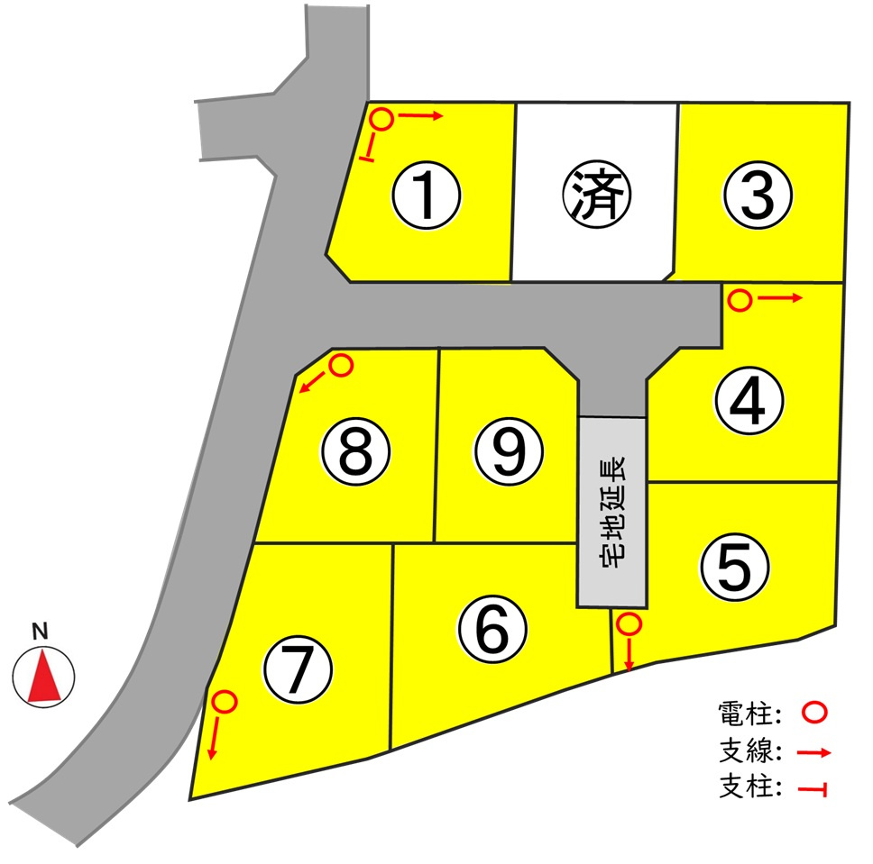 東邦ピュアコート古里Ⅲ　5号地の区画図