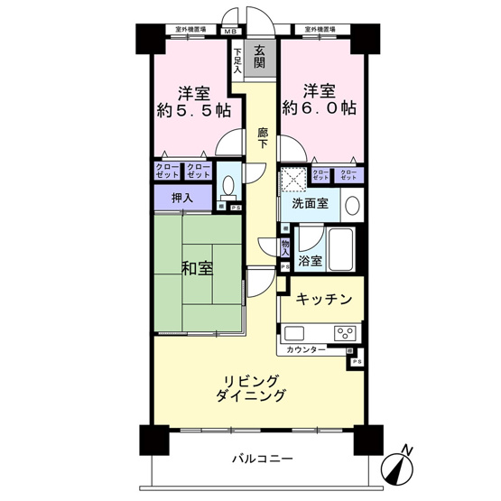 【間取り】 | シャトー小牧Ⅴ