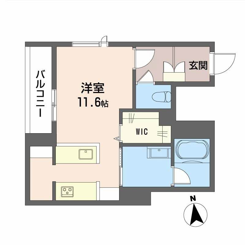 熊本市中央区大江６丁目の賃貸マンションの間取り