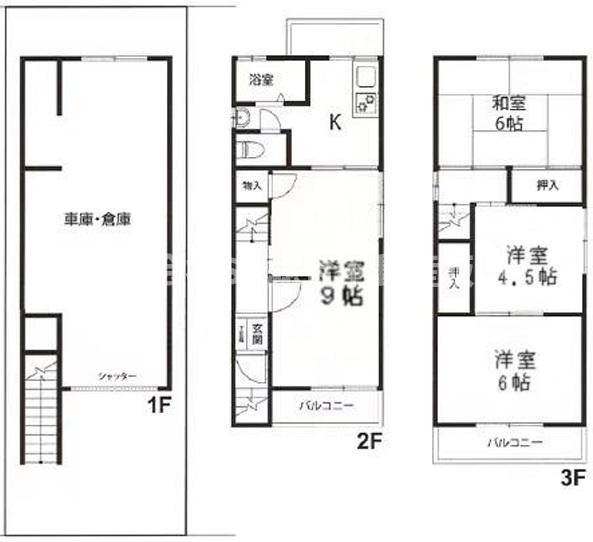 松原2丁目中古戸建の間取り|2FをLDKとして使用すれば広々とした空間でご家族でゆったりとお過ごしいただけます！
収益物件としても適しています。