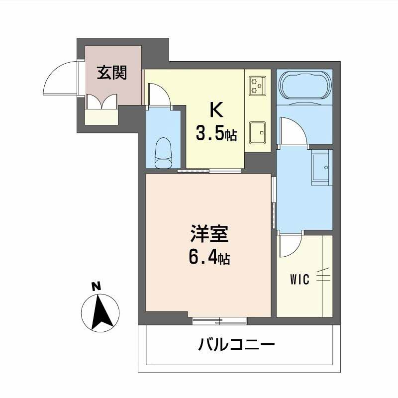 熊本市中央区大江６丁目の賃貸マンションの間取り