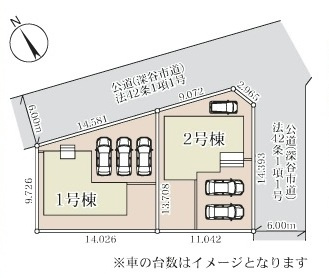 【仲介手数料無料】新築戸建　深谷市上柴町西1-6-40（全2棟）の区画図