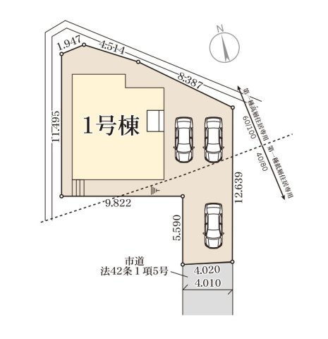 福岡市西区野方6丁目第19-1棟（1号棟）の区画図|配置図（1号棟）