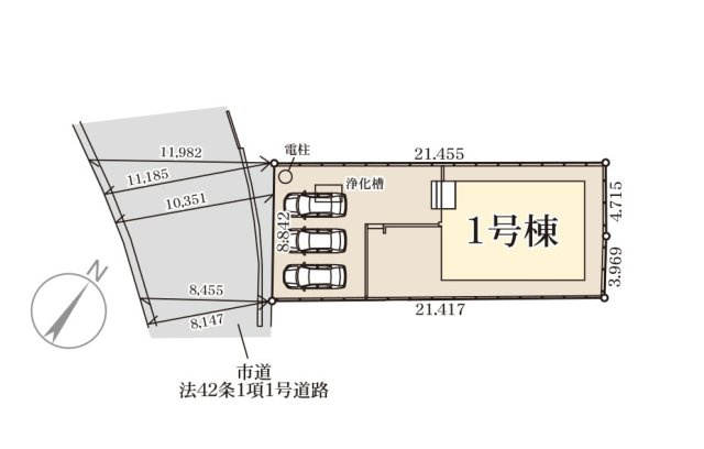 糸島市志摩サンセットロード第1-1棟（1号棟）の区画図|配置図（1号棟）