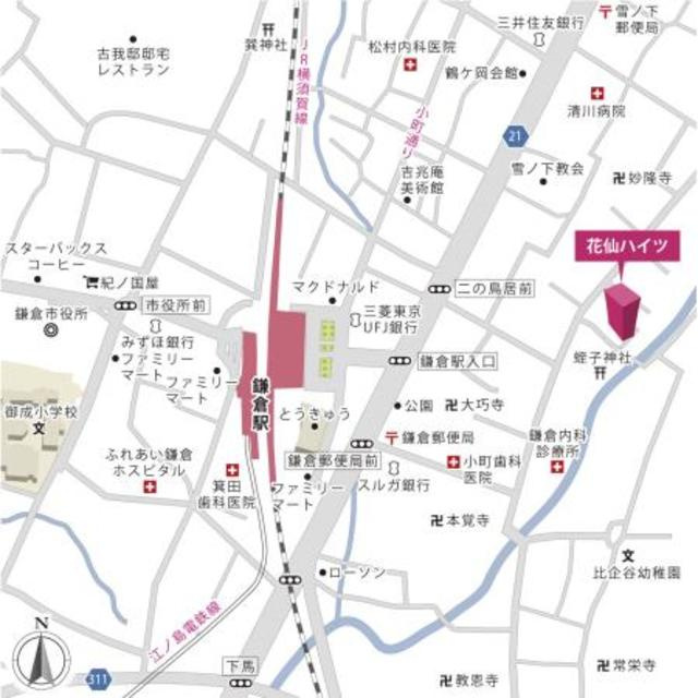 花仙ハイツの地図